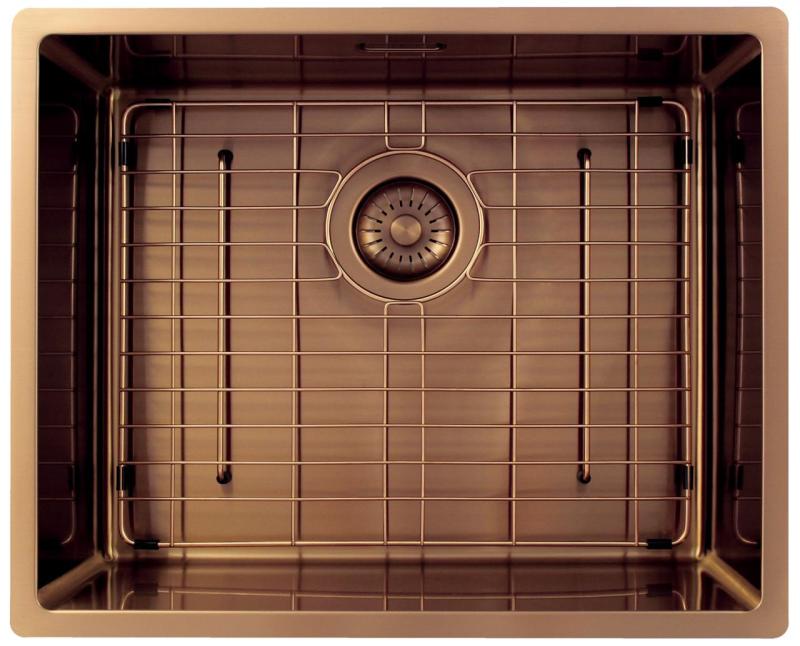 Pure.Sink Exclusivo Miedziany zlew 50x40 cm promień 10mm do montażu podszafkowego, płaskiego i nadbudowy PEX5040-62
