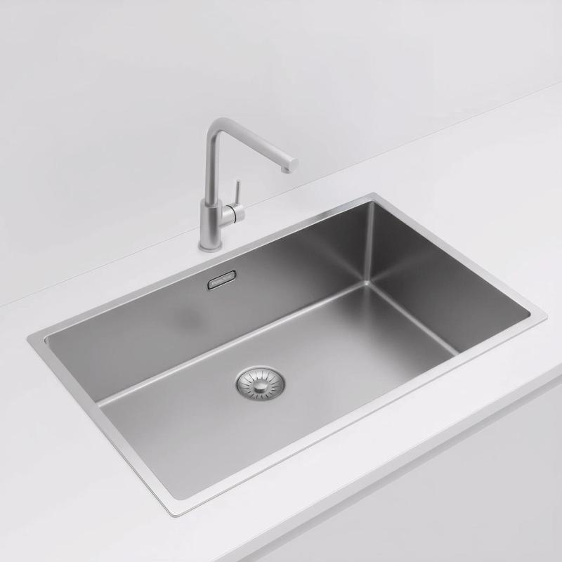 Pure.Sink Exclusivo duży zlew ze stali nierdzewnej 70x40 cm promień 10mm, montaż podblatowy, równoległy i nawierzchniowy PEX7040-02