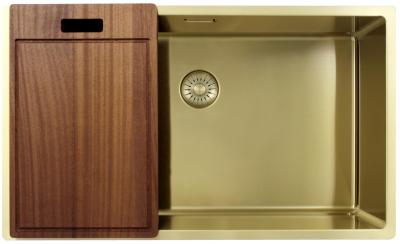 Pure.Sink Exclusivo duży złoty zlew 70x40 cm promień 10mm podbudowa, równoległa instalacja i nadbudowa PEX7040-60