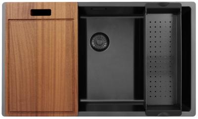 Pure.Sink Exclusivo duży zlew Gun metal 70x40 cm promień 10mm podbudowa, płaskie wbudowanie i nadbudowa PEX7040-61