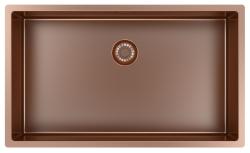 Pure.Sink Exclusivo duży miedziany zlew 70x40 cm, promień 10mm, montaż podblatowy, równoległy i górny PEX7040-62