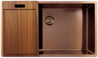 Pure.Sink Exclusivo duży miedziany zlew 70x40 cm, promień 10mm, montaż podblatowy, równoległy i górny PEX7040-62