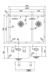 Pure.Sink Exclusivo RVS 1,5 półtora zlewozmywak 34+18 cm promień 10mm PEX341840-02