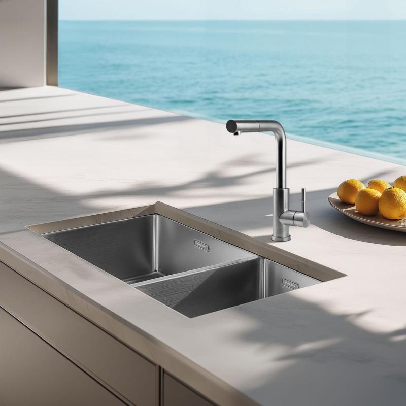 Pure.Sink Exclusivo RVS 1,5 półtora zlewozmywak 34+18 cm promień 10mm PEX341840-02