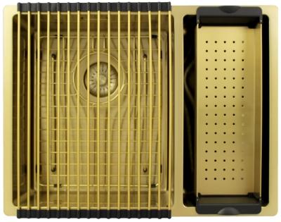 Pure.Sink Exclusivo Złoty 1,5 półtora zlewozmywak 34+18 cm promień 10mm PEX341840-60