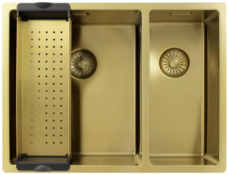 Pure.Sink Exclusivo Złoty 1,5 półtora zlewozmywak 34+18 cm promień 10mm PEX341840-60