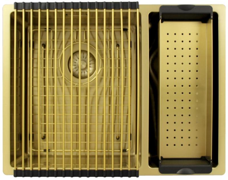 Pure.Sink Exclusivo Złoty 1,5 półtora zlewozmywak 34+18 cm promień 10mm PEX341840-60