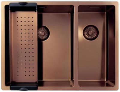 Pure.Sink Exclusivo Miedziany zlew 1,5 półtora 34+18 cm promień 10mm PEX341840-62