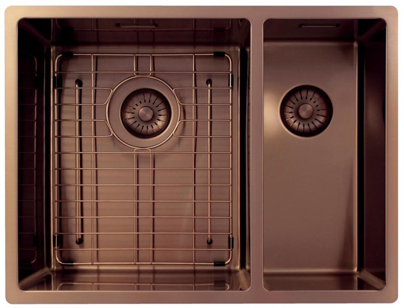 Pure.Sink Exclusivo Miedziany zlew 1,5 półtora 34+18 cm promień 10mm PEX341840-62