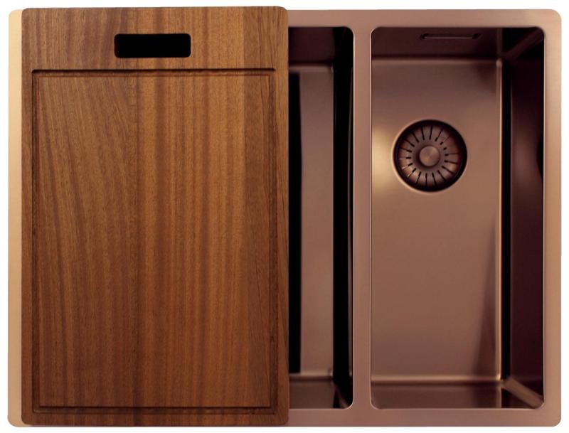 Pure.Sink Exclusivo Miedziany zlew 1,5 półtora 34+18 cm promień 10mm PEX341840-62