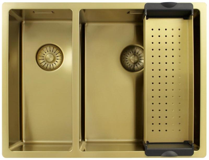 Pure.Sink Exclusivo Złoty 1,5 półtorakoma zlew 18+34 cm promień 10mm PEX183440-60