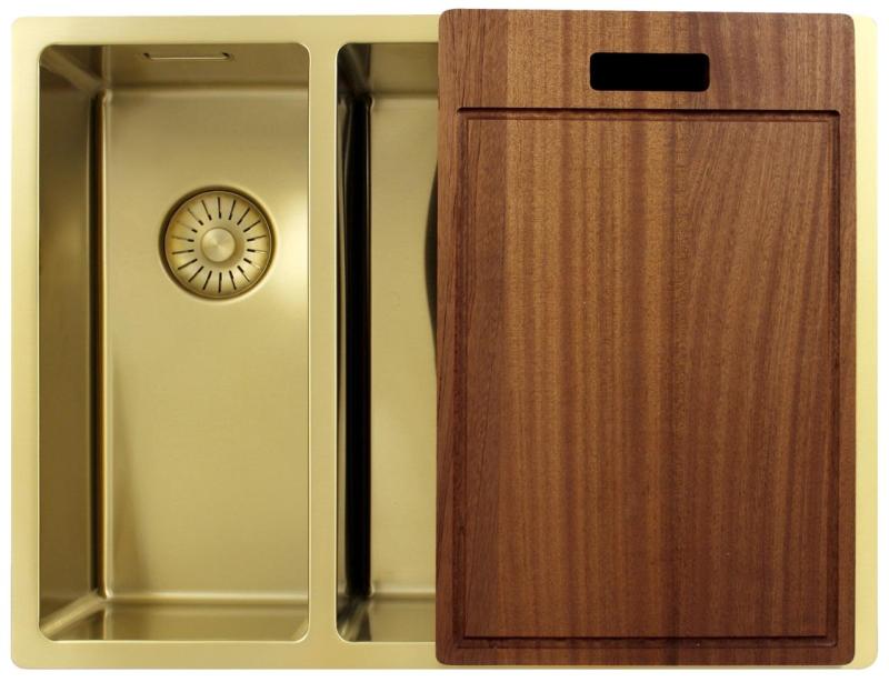 Pure.Sink Exclusivo Złoty 1,5 półtorakoma zlew 18+34 cm promień 10mm PEX183440-60