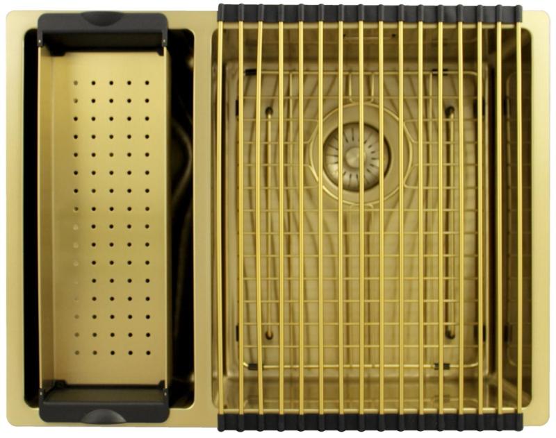 Pure.Sink Exclusivo Złoty 1,5 półtorakoma zlew 18+34 cm promień 10mm PEX183440-60