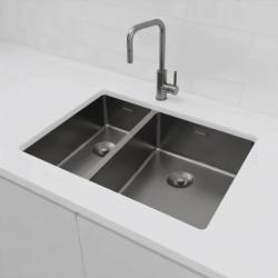 Pure.Sink Exclusivo Gun Metal 1,5 półtora zlewozmywaka 18+34 cm 10mm promień PEX183440-61