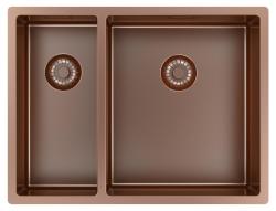 Pure.Sink Exclusivo Miedziany 1,5 półtorakomorowy zlew 18+34cm promień 10mm PEX183440-62