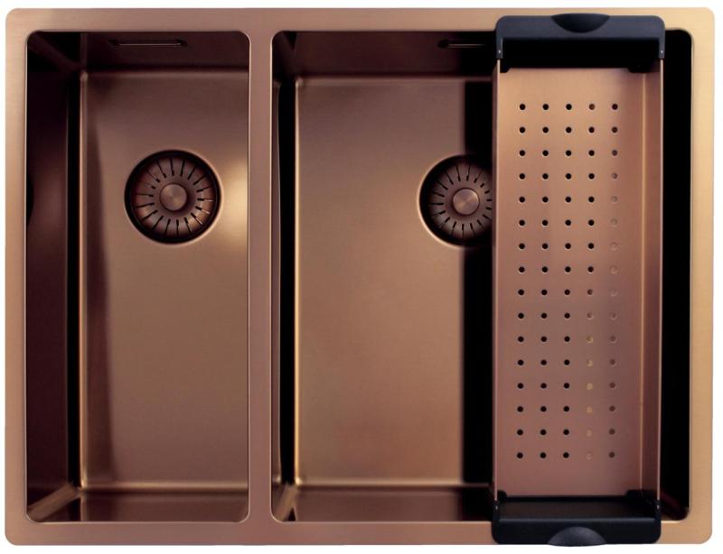 Pure.Sink Exclusivo Miedziany 1,5 półtorakomorowy zlew 18+34cm promień 10mm PEX183440-62