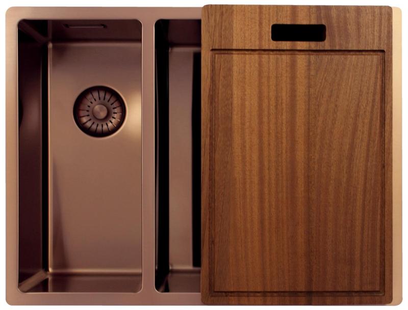 Pure.Sink Exclusivo Miedziany 1,5 półtorakomorowy zlew 18+34cm promień 10mm PEX183440-62