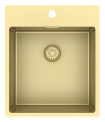 Pure.Sink Exclusivo Złoty zlew 44x52 cm Tapwing z otworem na baterię o promieniu 10mm PEX4040T-60