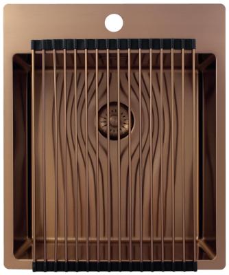 Pure.Sink Exclusivo Miedziany zlew 44x52 cm Tapwing z otworem na baterię o promieniu 10mm PEX4040T-62
