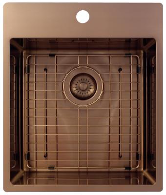 Pure.Sink Exclusivo Miedziany zlew 44x52 cm Tapwing z otworem na baterię o promieniu 10mm PEX4040T-62