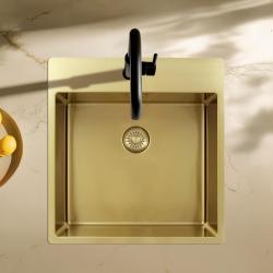 Pure.Sink Exclusivo Złoty zlew 49x52 cm Tapwing z otworem na baterię o promieniu 10mm PEX4540T-60