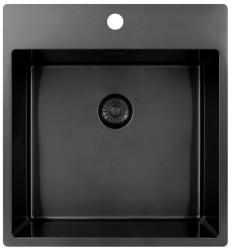 Pure.Sink Exclusivo Gun Metal zlew 49x52 cm Tapwing z otworem na baterię o promieniu 10mm PEX4540T-61