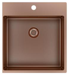 Pure.Sink Exclusivo Miedziany zlewozmywak 49x52 cm Tapwing z otworem na baterię o promieniu 10mm PEX4540T-62
