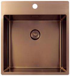 Pure.Sink Exclusivo Miedziany zlewozmywak 49x52 cm Tapwing z otworem na baterię o promieniu 10mm PEX4540T-62