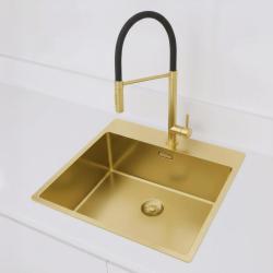 Pure.Sink Exclusivo Złoty zlew 54x52 cm Tapwing z otworem na baterię o promieniu 10mm PEX5040T-60