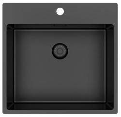 Pure.Sink Exclusivo Gun Metal zlew 54x52 cm Tapwing z otworem na baterię o promieniu 10mm PEX5040T-61