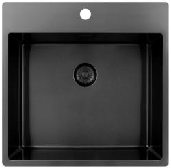 Pure.Sink Exclusivo Gun Metal zlew 54x52 cm Tapwing z otworem na baterię o promieniu 10mm PEX5040T-61