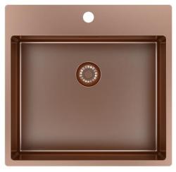 Pure.Sink Exclusivo Miedziany zlew 54x52 cm Tapwing z otworem na baterię, promień 10mm PEX5040T-62