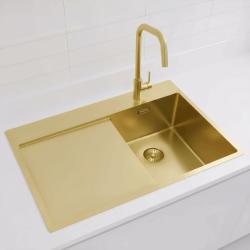 Pure.Sink Exclusivo Mała umywalka ze złota z ociekaczem 78x52 cm Bateria prawostronna PEX3478RT-60