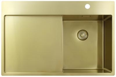 Pure.Sink Exclusivo Mała umywalka ze złota z ociekaczem 78x52 cm Bateria prawostronna PEX3478RT-60