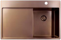 Pure.Sink Exclusivo Miedziany mały zlewozmywak z obszarem ociekającym 78x52 cm Tapwing po prawej stronie PEX3478RT-62