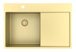 Pure.Sink Exclusivo Złoty zlew z miejscem na ociekanie 78x52 cm Tapwing po lewej stronie PEX4078LT-60