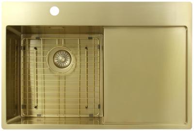 Pure.Sink Exclusivo Złoty zlew z ociekaczem 78x52 cm Bateria lewa PEX4078LT-60
