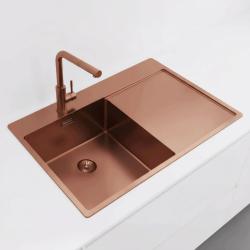 Pure.Sink Exclusivo Miedziany zlew z obszarem ociekającym 78x52 cm Tapwing po lewej stronie PEX4078LT-62
