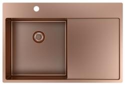 Pure.Sink Exclusivo Miedziany zlew z obszarem ociekającym 78x52 cm Tapwing po lewej stronie PEX4078LT-62