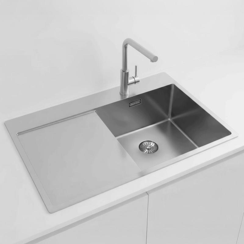 Pure.Sink Exclusivo stal nierdzewna zlew z obszarem ociekającym 78x52 cm Tapwing po prawej stronie PEX4078RT-02