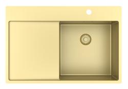Pure.Sink Exclusivo Złoty zlew z obszarem ociekającym 78x52 cm Tapwing po prawej stronie PEX4078RT-60
