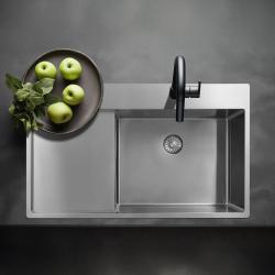Pure.Sink Exclusivo stal nierdzewna zlew z obszarem ociekającym 86x52 cm Tapwing po prawej stronie PEX5086RT-02