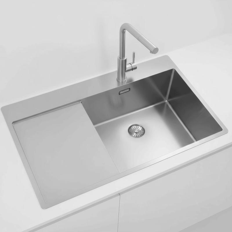 Pure.Sink Exclusivo stal nierdzewna zlew z obszarem ociekającym 86x52 cm Tapwing po prawej stronie PEX5086RT-02
