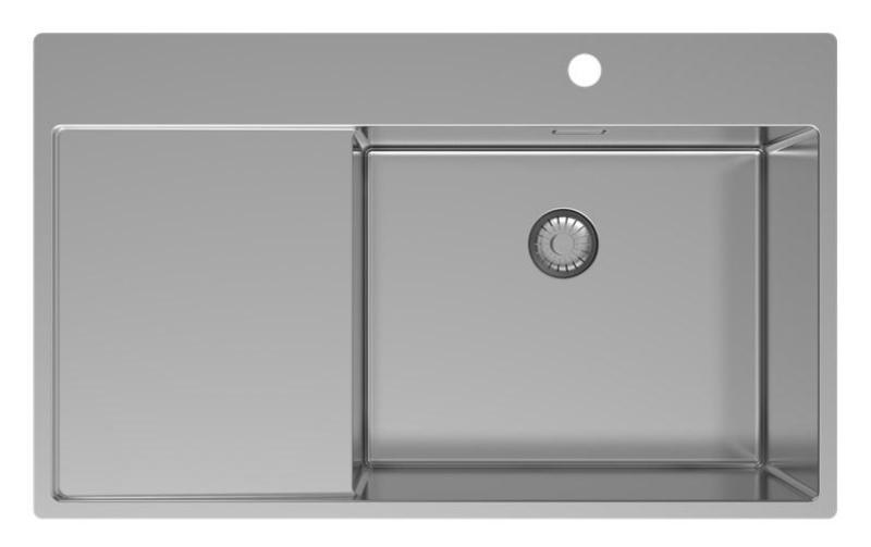 Pure.Sink Exclusivo stal nierdzewna zlew z obszarem ociekającym 86x52 cm Tapwing po prawej stronie PEX5086RT-02