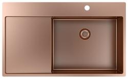 Pure.Sink Exclusivo Miedziany zlew z obszarem ociekającym 86x52 cm Tapwing po prawej stronie PEX5086RT-62
