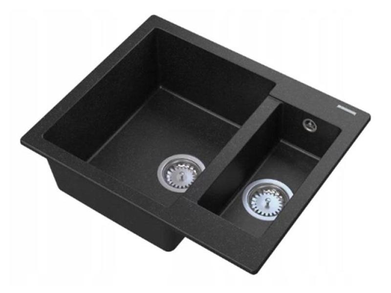 Graniteland Adda Granitowy czarny 1.5 Zlew Nawierzchniowy 600x495mm 1208971454
