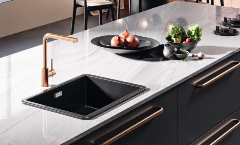 Ausmann Ceramic Ember Ceramiczna Mata Czarna Kwadratowa Zlew Nakładany i Podwieszany 40 x 40 cm z Czarną Wtyczką 1208971489