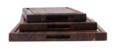 Woodsea Butcher Groove L - Deska do krojenia z orzechowego drewna z rowkiem na sok 60x45 cm 1208971536