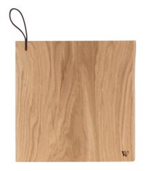 Woodsea Chop-Chop Oak S - Deska do krojenia z dębu 25x24cm z uchwytem ze skóry 1208971539