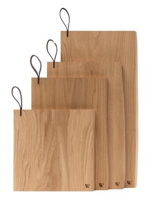 Woodsea Chop-Chop Oak S - Deska do krojenia z dębu 25x24cm z uchwytem ze skóry 1208971539